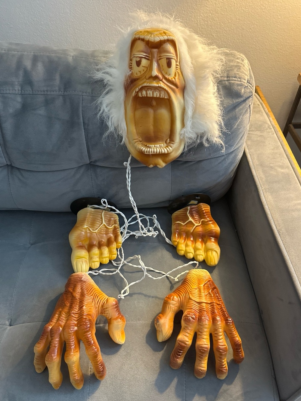 Vtg Dead Trump Zombie Halloween Marcus The Carcass Blow Mold Light Up Yard Decor